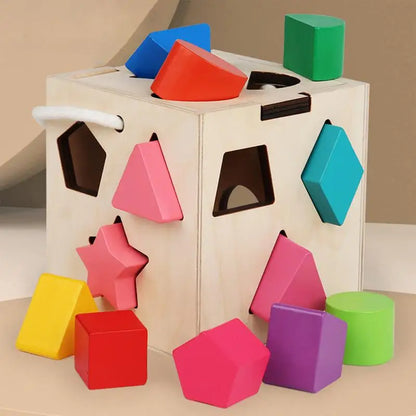 Shape Sorter Toy Shape Sorting Cube Montessori Shape Matching Toys