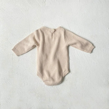 Baby Long Sleeve Knit Bodysuit Solid Newborn Toddler Cotton Jumpsuit