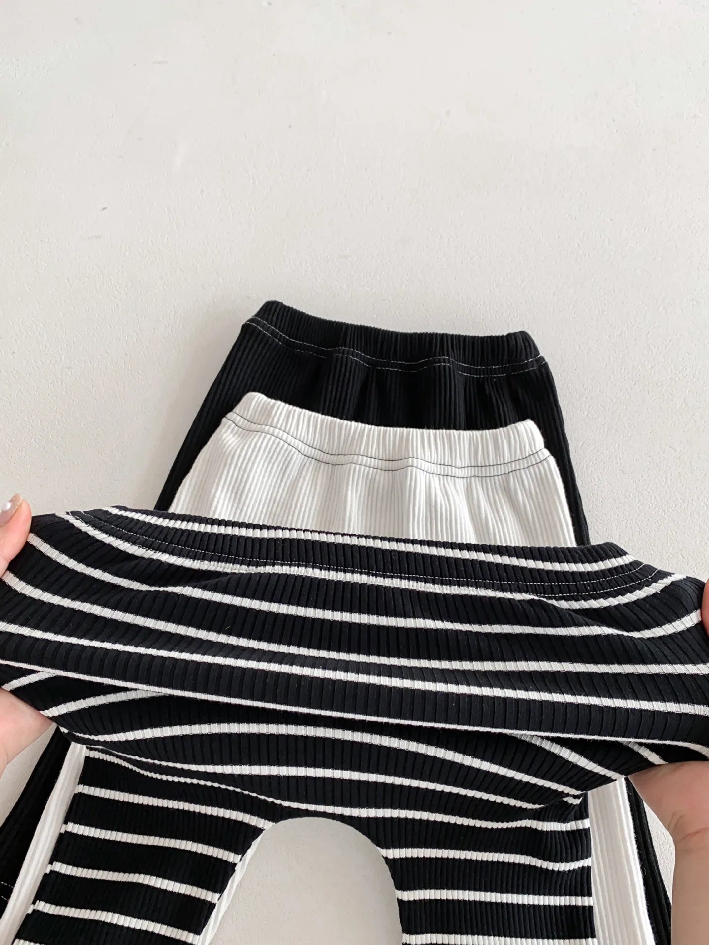 New Baby Striped Leggings Cotton Ribbed Infant Girl Skinny Stretch Pants