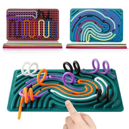 Sensory Activity Board Fidget Toy Silicone 2 in1 Double-Sided Design for Idea ADHD Stress Relief Toy