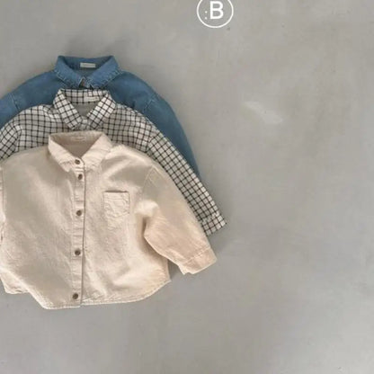 Boy Baby Casual Denim Coats Newborn Solid Cardigan Loose Long Sleeve Tops