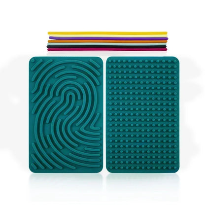 Sensory Activity Board Fidget Toy Silicone 2 in1 Double-Sided Design for Idea ADHD Stress Relief Toy