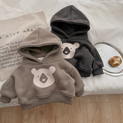 New Baby Fleece Hooded Sweatshirt Cotton Infant Casual Pullover Hoodie