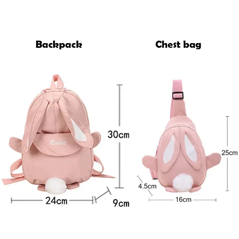 Children School Bags Bunny Portable Backpacks Kids Travel Rucksacks Backpack