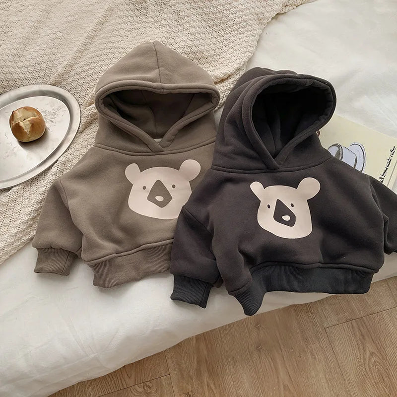 New Baby Fleece Hooded Sweatshirt Cotton Infant Casual Pullover Hoodie