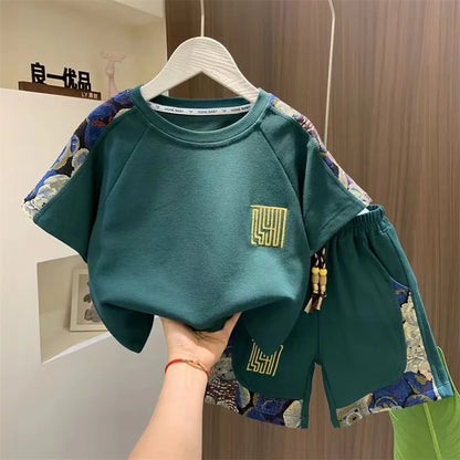 Baby Boys Clothes Pullover T-Shirt+Shorts 2pcs Kids Cartoon Sport Outfit