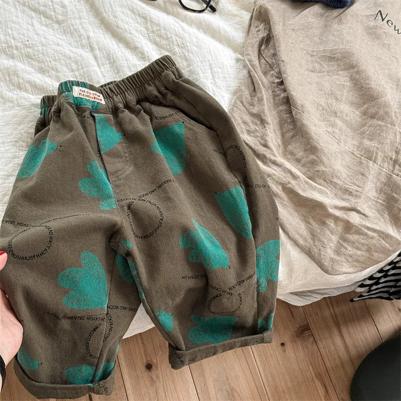 New Children Loose Trousers Girls/Boys Fashion Print Harem Pants