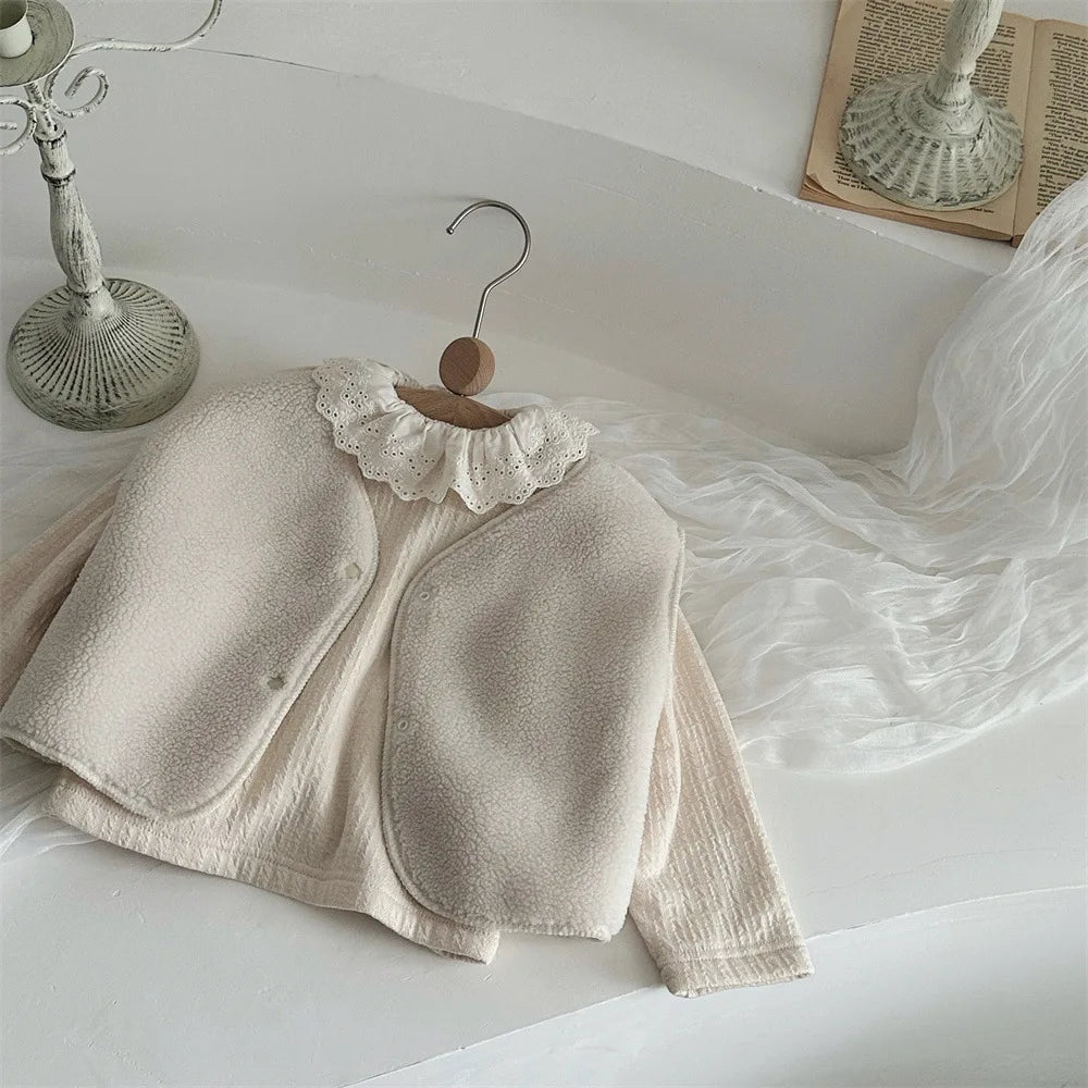 Infant Waistcoats Plush Thicken Warm Vests Coat Girls Boys Solid Color Coat