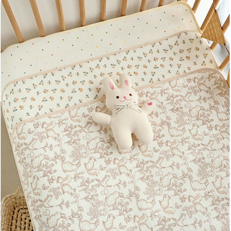 Cotton Baby Diaper Changing Mat Washable Large Size Diaper Changing Pad Covers Waterproof Children