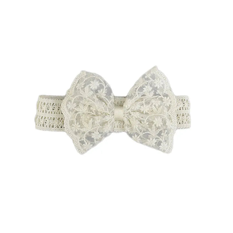 Baby Girls Bow Lace Headband Soft Cute Hair Band for Newborn