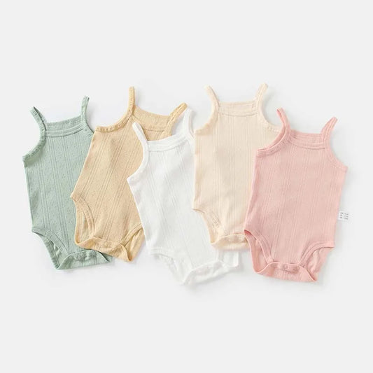 Newborn sling Baby Girl Solid Clothes Knitted sling Soft sleeveless Babies Vest