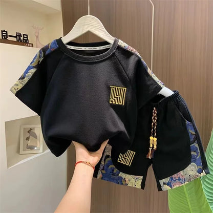 Baby Boys Clothes Pullover T-Shirt+Shorts 2pcs Kids Cartoon Sport Outfit