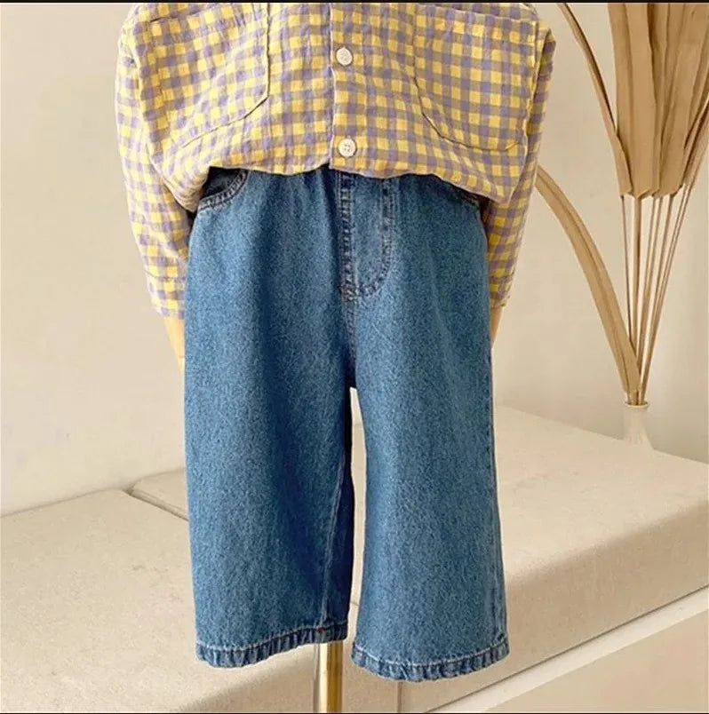 Boy Girl Jeans Loose Kids Denim Pants All-match Toddler Casual Pants