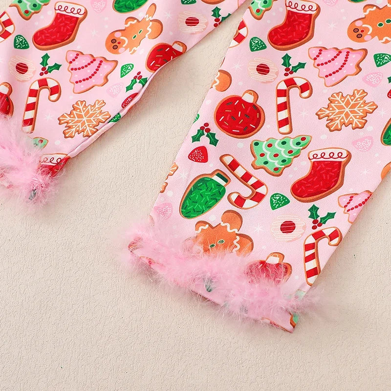 Boy Girl Christmas Silk Pajamas Set