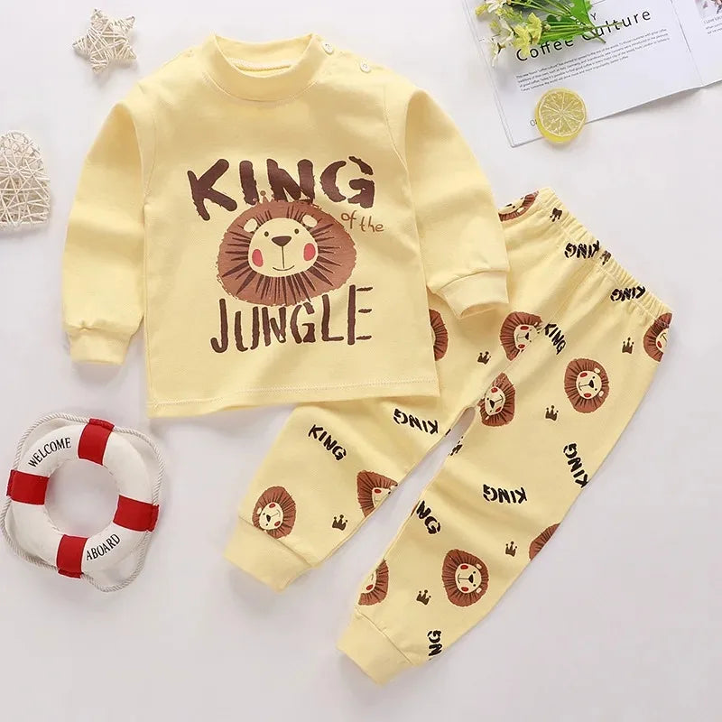 Cotton Newborn Boys Girls Sleepwear Suits Autumn Spring  Underclothes 2pcs