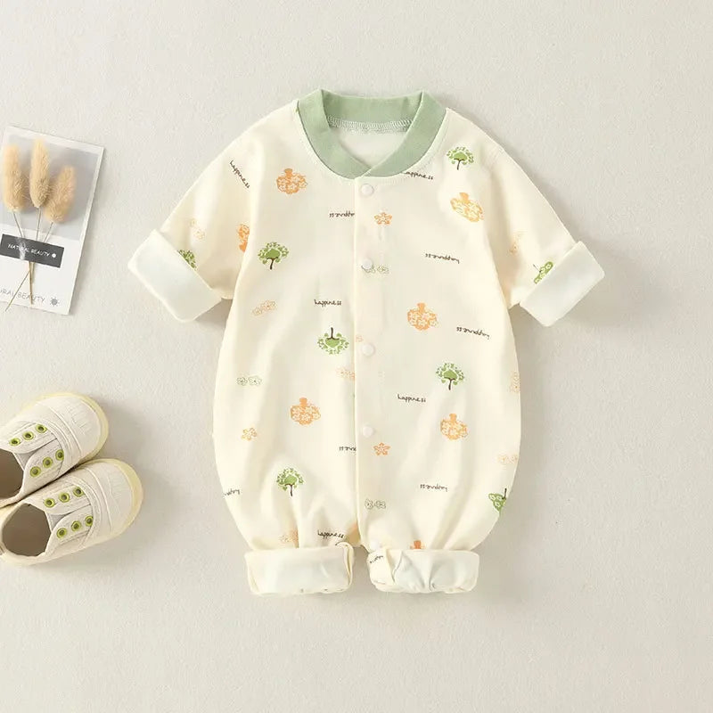 Baby Bodysuit Cotton Print Long Sleeve Boys and Girls Infant Comfort Creeper