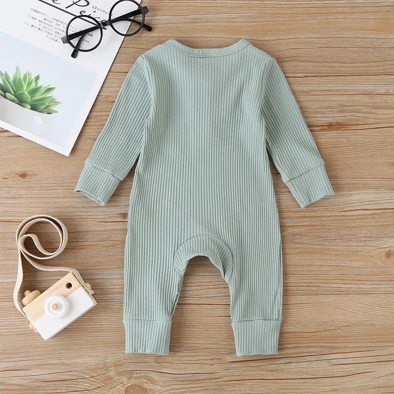 Baby Boys Girls Romper Playsuit Overalls Cotton Long Sleeve Baby Jumpsuit