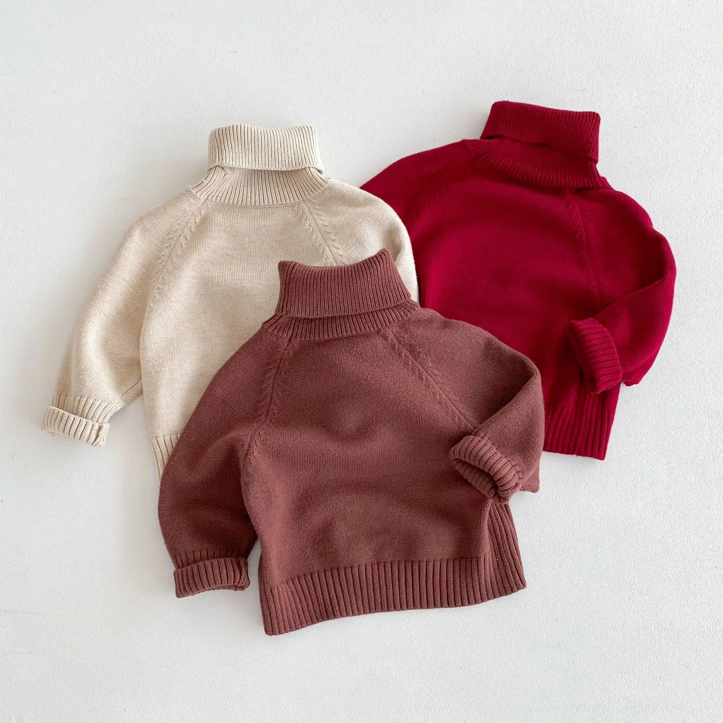 Baby Long Sleeve Knit Tops Solid Infant Girl Warm Pullover Kids Sweater