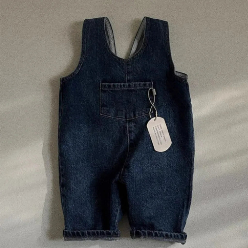 Boy Girl Baby Loose Casual Overalls Newborn Solid Susupenders Jeans