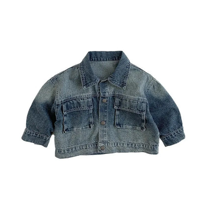 Children Denim Coat Baby Boys Fashion Lapel Loose Jacket Kids Clothes