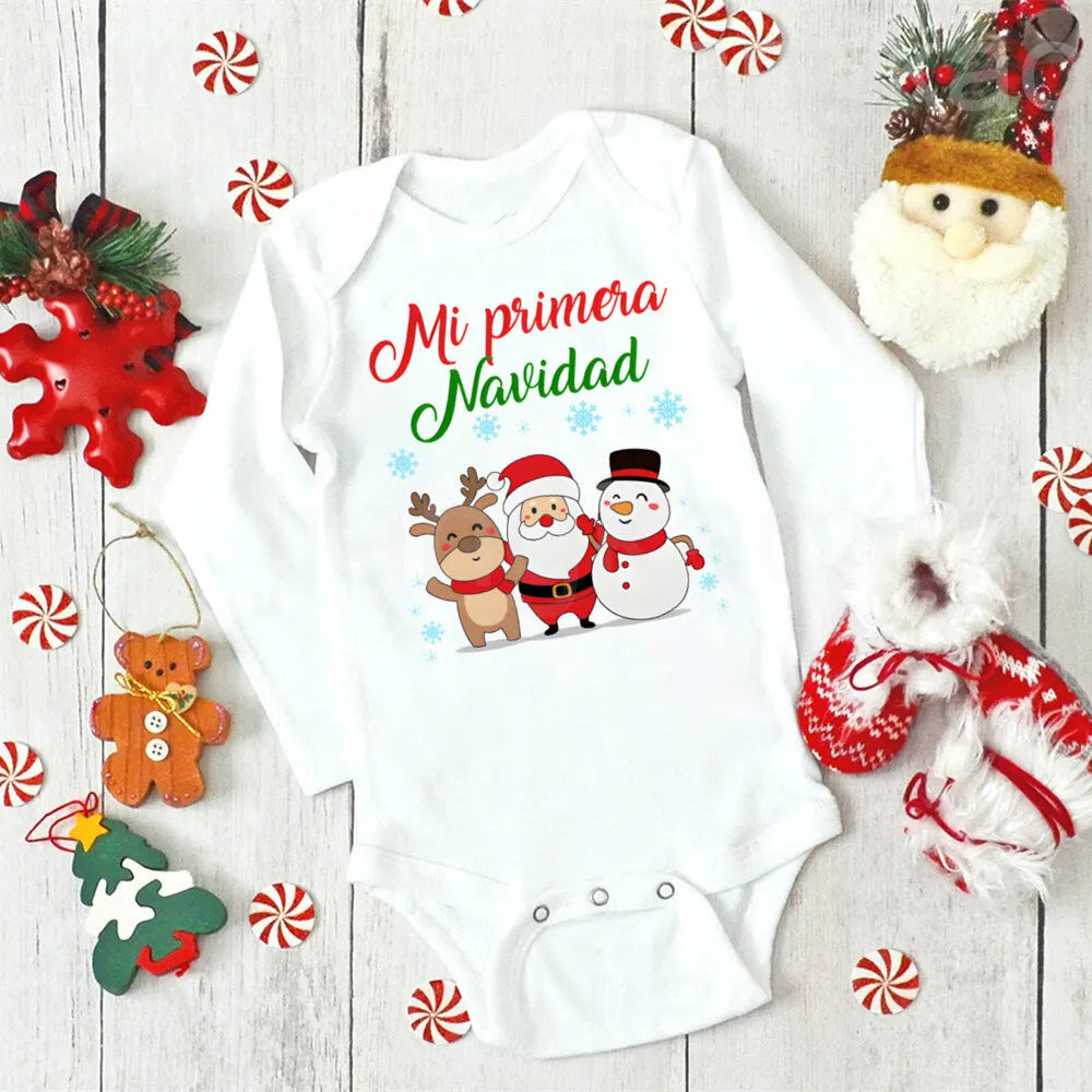 My First Christmas Spanish Printed Newborn Bodysuit