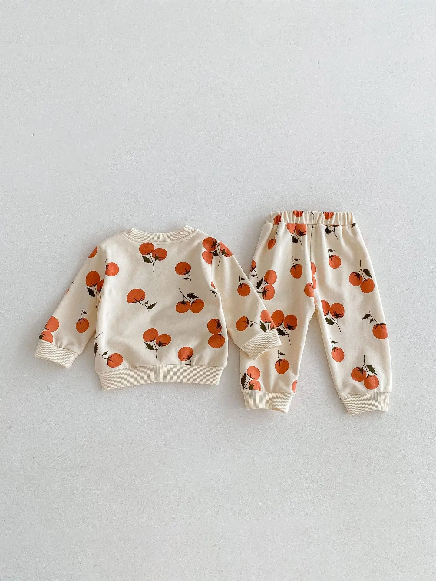 Baby Fruit Print Long Sleeve Tops + Pants 2pcs Kids Tracksuit