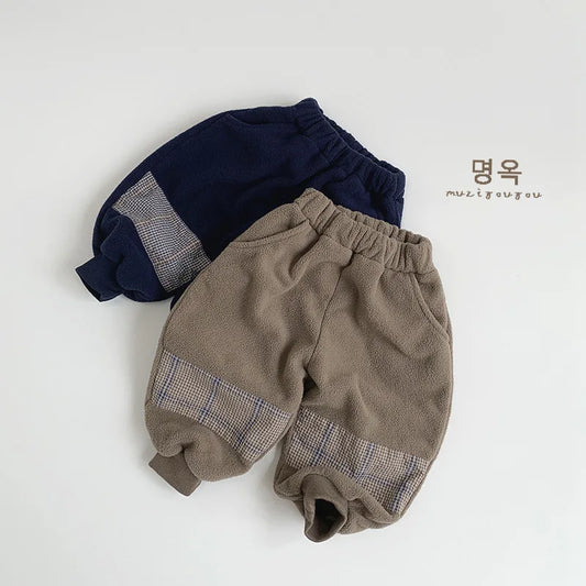 Winter Fleece Pants Boys Girls Fashion Soft Clothes Warm Trousers