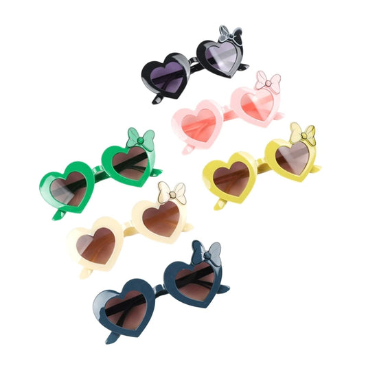 Girls Sunglasses, Anti-UV Heart Shape Bow Cute Sunglasses,