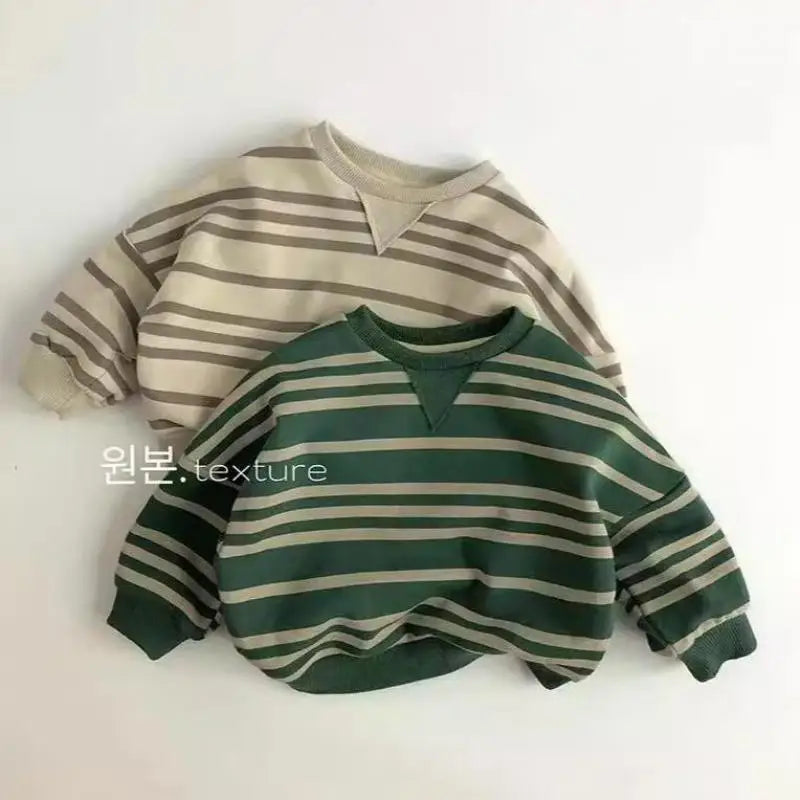 Baby Long Sleeve O-neck Tops Boys Girls Loose Sweatshirt Kids Pullover Clothes