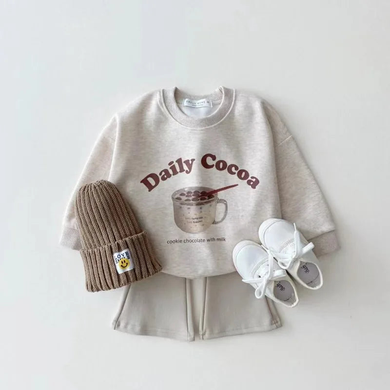 Baby Girls Fashion Bread Long Sleeves Tops Toddler Boys New All-match Cotton Tees