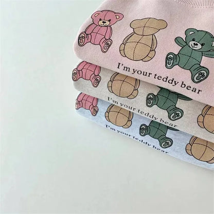 Baby Hoodies Cute Bear Print Infant Boys Cartoon Sweatshirt Cotton Girls Clothes