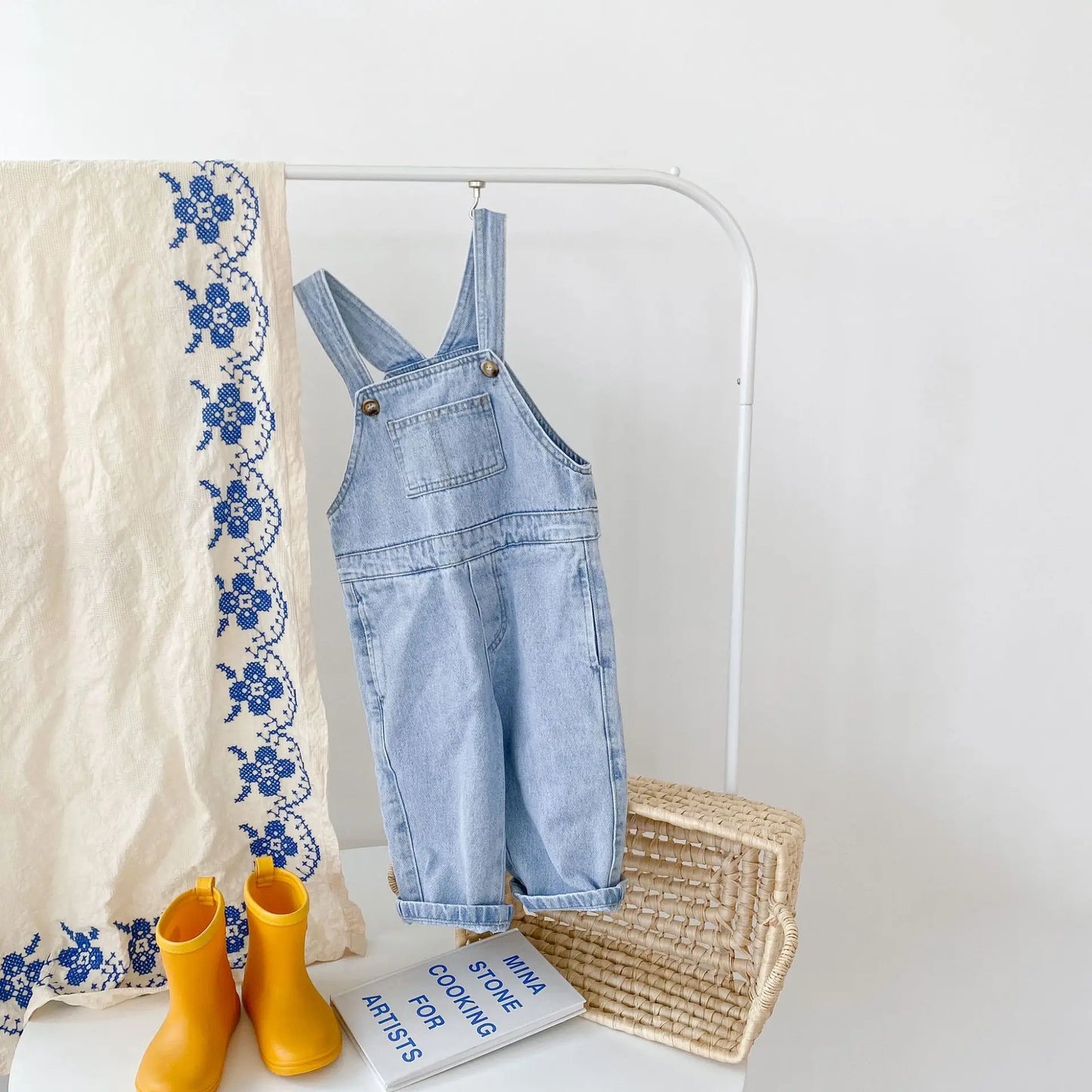 Boy Denim Overalls Loose Girls Suspenders Jumpsuit Retro Kid Casual Pants