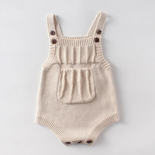 Baby Girl Romper+Hat Sleeveless Knitted Solid Color Newborn Baby Girl Jumpsuit