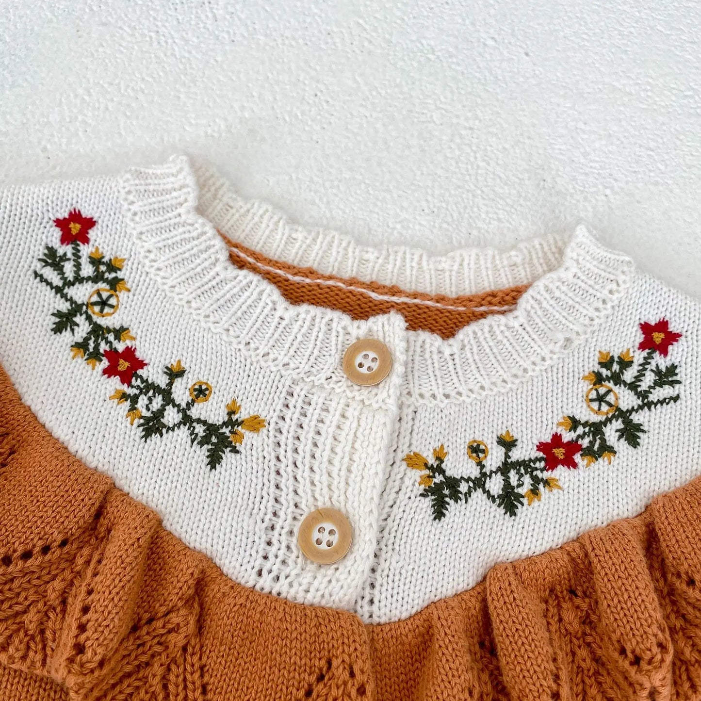 Baby Sweaters Boy Girl Embroidery Flower Cardigan Knitted Jacket