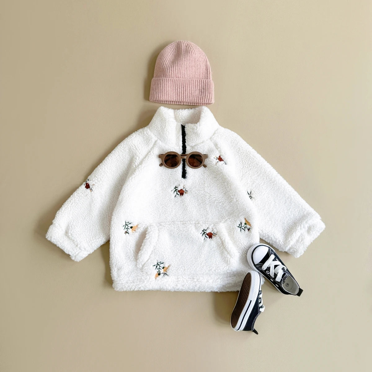 Baby Girls Winter Coats Embroider Zippered Jacket Kids Coat Jackets