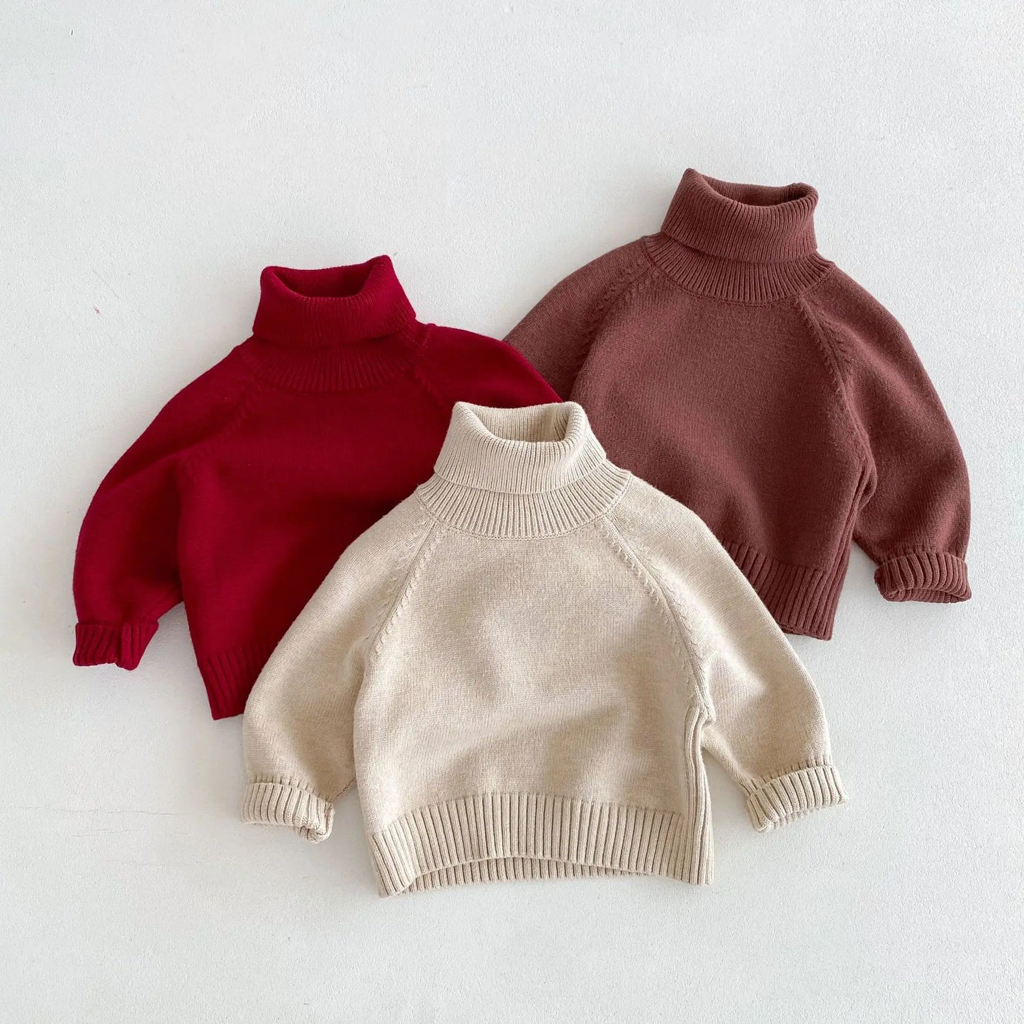 Baby Long Sleeve Knit Tops Solid Infant Girl Warm Pullover Kids Sweater