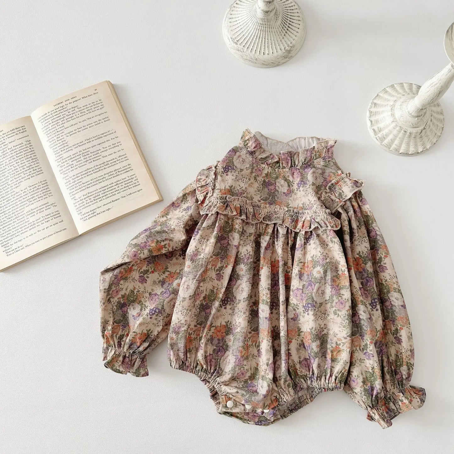 New Baby Girl Long Sleeve Floral Bodysuit Cotton Newborn Infant Girls Jumpsuit