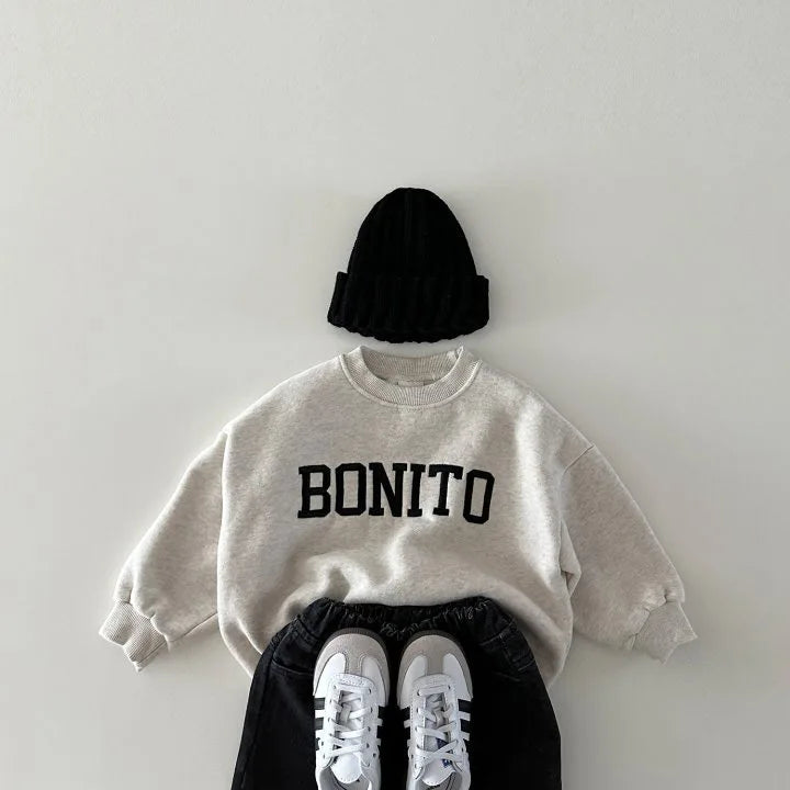 New Children Fleece Sweatshirt Letter Embroidery Baby Boys/Girls Casual Sweatshirt