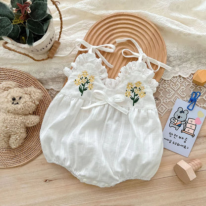 Summer Baby Flower One Piece Camisole Bodysuit