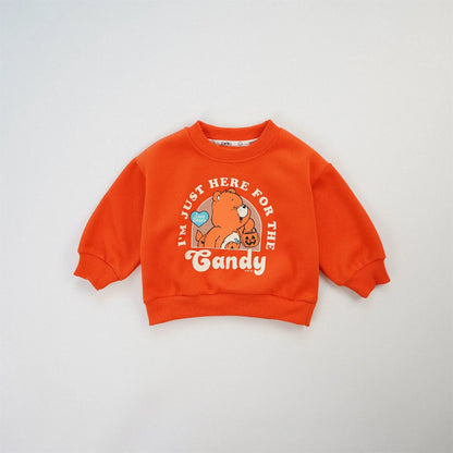 Children Cute Cartoon Print Boys Girls Pullover Cotton Sweatshirt