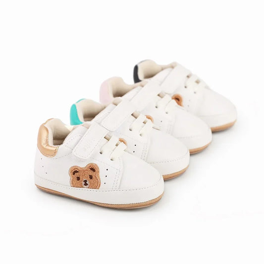 Baby Boys Girls Moccasins Sneakers Bear Embroidery Soft Sole Flat Shoes