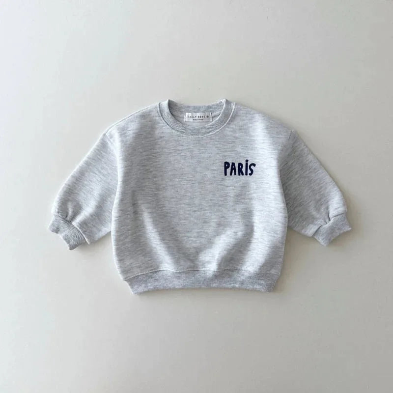 New Children Heart Sweatshirt Baby Tops Boys Girls Loose Pullover Cotton