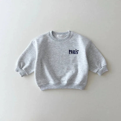 New Children Heart Sweatshirt Baby Tops Boys Girls Loose Pullover Cotton