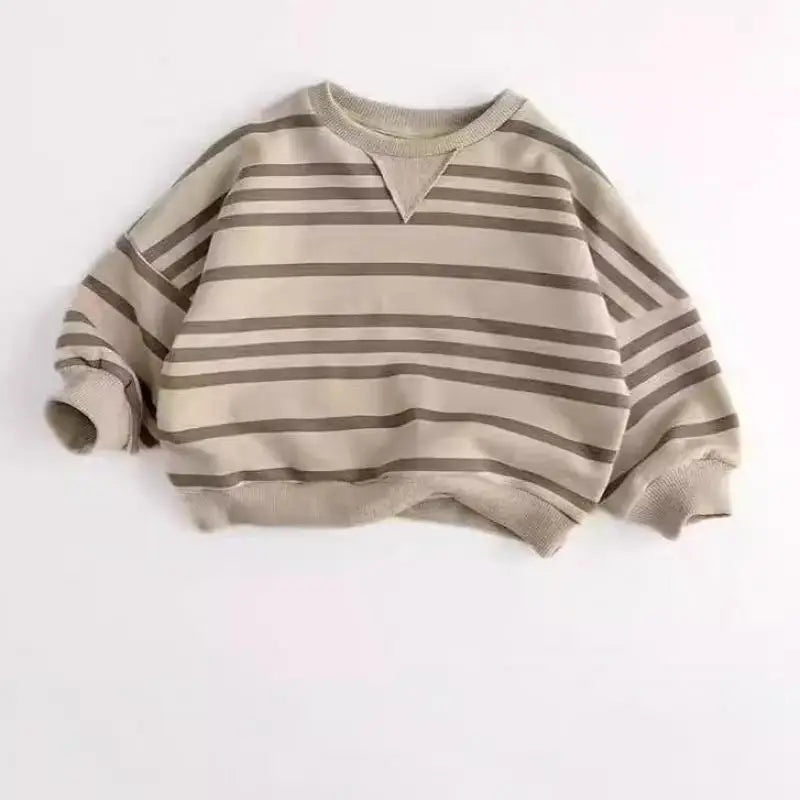 Baby Long Sleeve O-neck Tops Boys Girls Loose Sweatshirt Kids Pullover Clothes