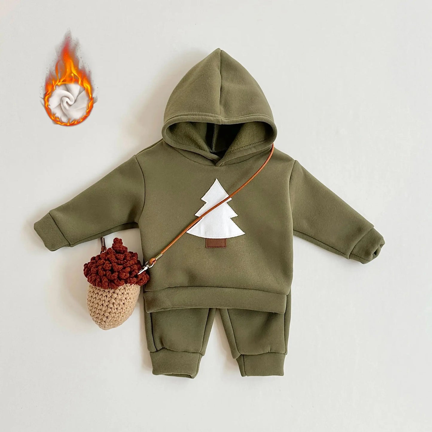 Christmas Tree Boys/Girls Thickening Plush Winter Warm Cotton Coat Suit