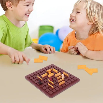 Wooden Checkers Board Game Family Interception Game Chess Board