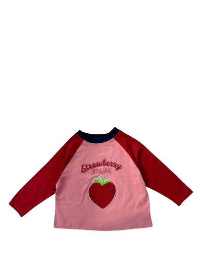 Boys Girls Cute Embroidery Bottoming Shirt Kids Cotton Patchwork Tops