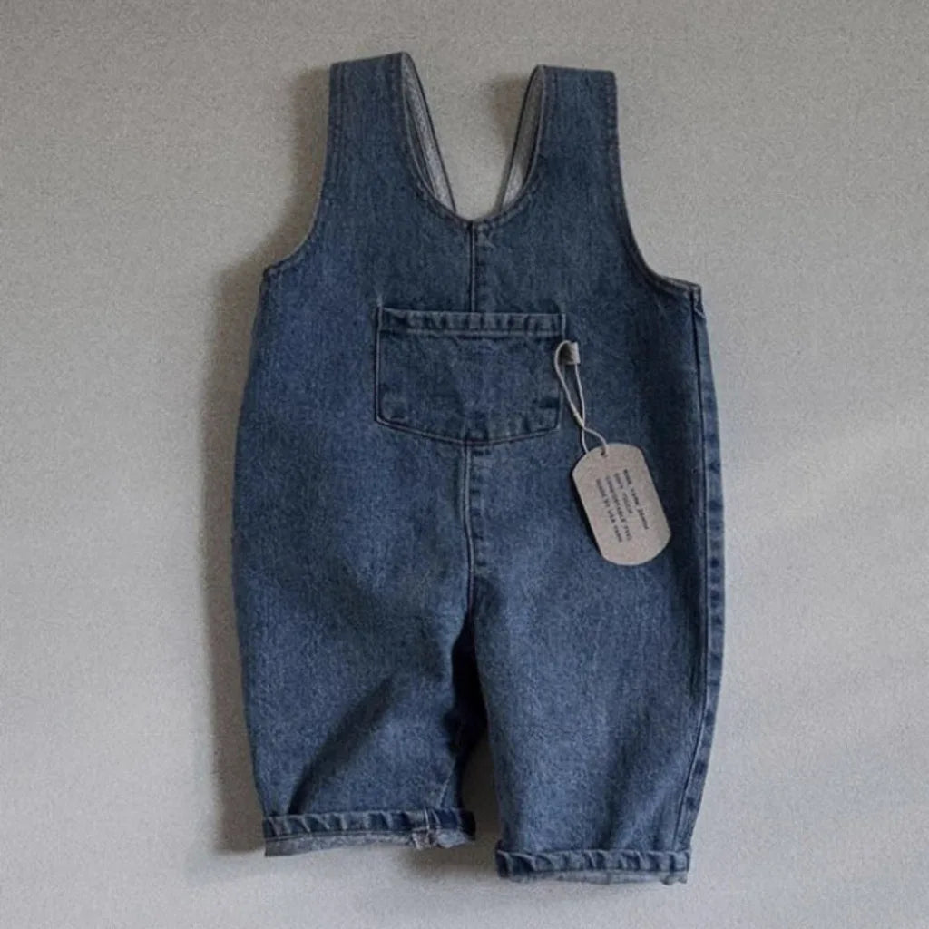 Boy Girl Baby Loose Casual Overalls Newborn Solid Susupenders Jeans