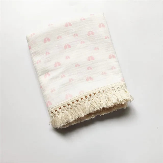 100% Cotton Baby Blankets Newborn for Boys Girls Muslin Swaddle Blankets Flower Print Bedding Quilt Swaddle