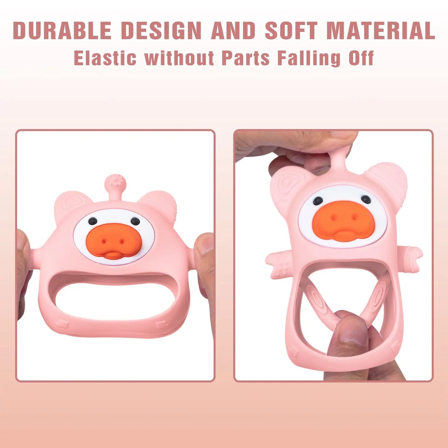 Baby Teething Toys Silicone Teethers for Babies BPA Free Pig Chew Toy